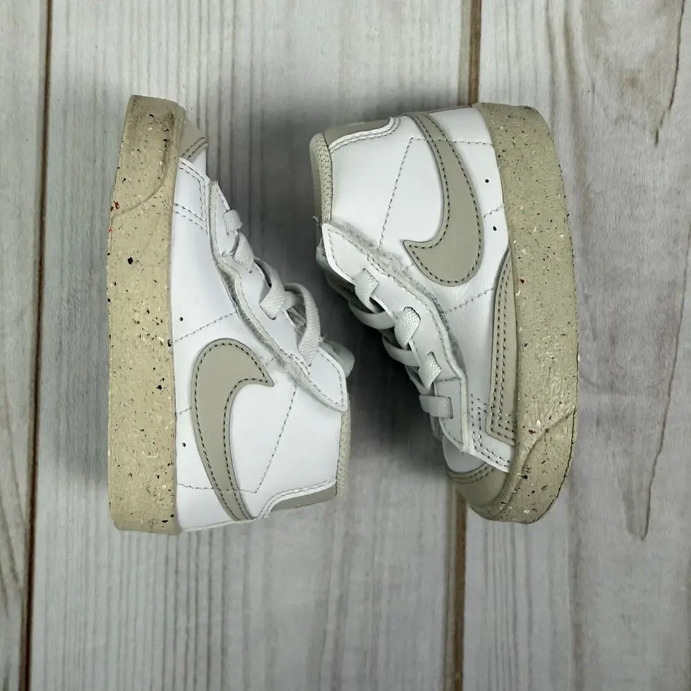 Nike Blazer Mid '77 SE Lil Kids Sneakers White/Grey Casual Shoes‎ 5C